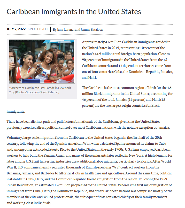 caribbean immigrants 