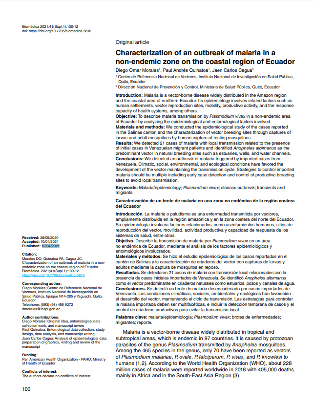 characterization of an outbreak